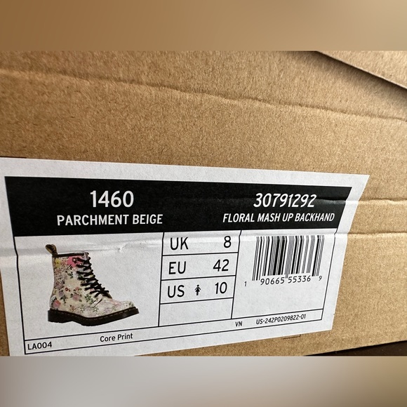 DR. MARTENS 1460 FLORAL MASH UP LEATHER LACE UP BOOTS - Picture 7 of 7